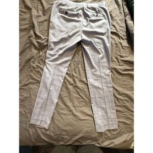 Paisley & Gray Slim Fit Plaid Dress Pants Polyester Blend Zip Button